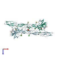 PDB entry 4c16 coloured by chain, top view.