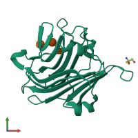 PDB entry 4c1w coloured by chain, front view.