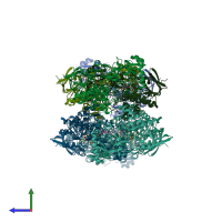 PDB entry 4c3y coloured by chain, side view.