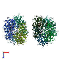 PDB entry 4c3y coloured by chain, top view.