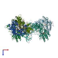 PDB entry 4c5o coloured by chain, top view.