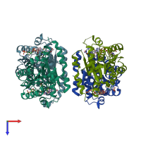 PDB entry 4c7j coloured by chain, top view.