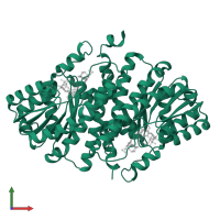 11-beta-hydroxysteroid dehydrogenase 1 in PDB entry 4c7j, assembly 1, front view.