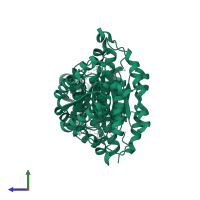 11-beta-hydroxysteroid dehydrogenase 1 in PDB entry 4c7j, assembly 1, side view.