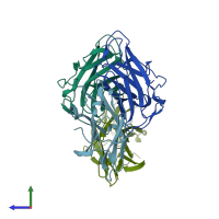 PDB entry 4c8x coloured by chain, side view.