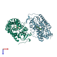 PDB entry 4c9m coloured by chain, top view.