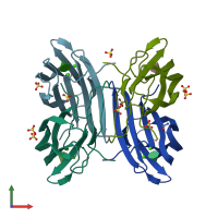 PDB entry 4ce8 coloured by chain, front view.