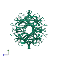 Calcium-mediated lectin domain-containing protein in PDB entry 4ce8, assembly 1, side view.