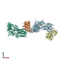 PDB entry 4ckb coloured by chain, front view.