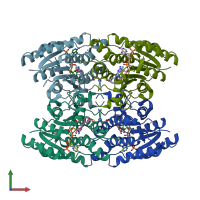 PDB entry 4cm5 coloured by chain, front view.