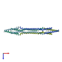 PDB entry 4cq4 coloured by chain, top view.