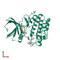 PDB entry 4ct2 coloured by chain, front view.