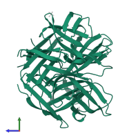 Fiber knob domain in PDB entry 4cw8, assembly 1, side view.