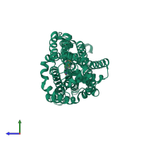 PDB entry 4d1d coloured by chain, side view.