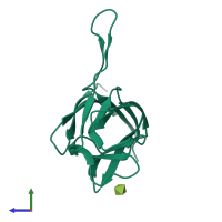 PDB entry 4d62 coloured by chain, side view.