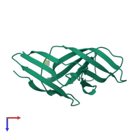 PDB entry 4d62 coloured by chain, top view.