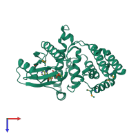 PDB entry 4dca coloured by chain, top view.