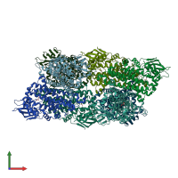 PDB entry 4doy coloured by chain, front view.