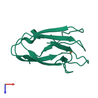 PDB entry 4dpa coloured by chain, top view.