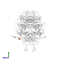 ACETATE ION in PDB entry 4dt2, assembly 1, side view.