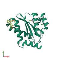 PDB entry 4e1n coloured by chain, front view.