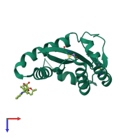 PDB entry 4e1n coloured by chain, top view.