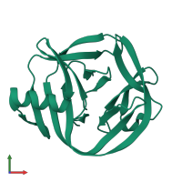 PDB entry 4e2u coloured by chain, front view.
