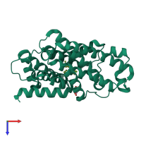 PDB entry 4ea2 coloured by chain, top view.