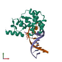 PDB entry 4ea4 coloured by chain, front view.