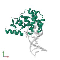 Methyl-CpG-binding domain protein 4 in PDB entry 4ea4, assembly 1, front view.