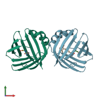 PDB entry 4ede coloured by chain, front view.