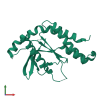 PDB entry 4ef5 coloured by chain, front view.