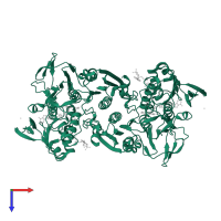 Coenzyme A disulfide reductase in PDB entry 4emw, assembly 1, top view.