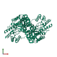 Aminotransferase class I/classII domain-containing protein in PDB entry 4emy, assembly 1, front view.