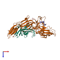 PDB entry 4en9 coloured by chain, top view.