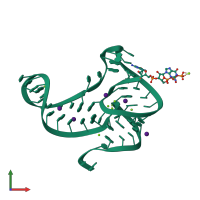 PDB entry 4ena coloured by chain, front view.