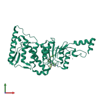 PDB entry 4eqz coloured by chain, front view.