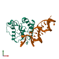 PDB entry 4er8 coloured by chain, front view.