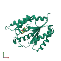 Monomeric assembly 1 of PDB entry 4esh coloured by chemically distinct molecules, front view.