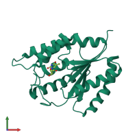 PDB entry 4esh coloured by chain, front view.