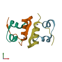 PDB entry 4ey1 coloured by chain, front view.