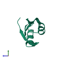 PDB entry 4f26 coloured by chain, side view.
