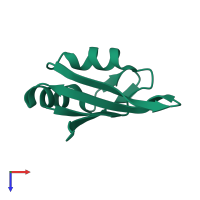 PDB entry 4f26 coloured by chain, top view.