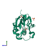 PDB entry 4f55 coloured by chain, side view.