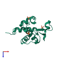 PDB entry 4f55 coloured by chain, top view.