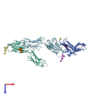 PDB entry 4fn0 coloured by chain, top view.