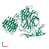 PDB entry 4foq coloured by chain, front view.
