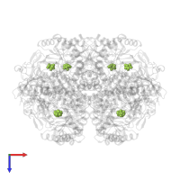 3,3,3-trifluoro-2-hydroxy-2-(trifluoromethyl)propanoic acid in PDB entry 4fp1, assembly 1, top view.