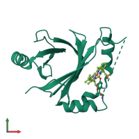 Monomeric assembly 5 of PDB entry 4fvc coloured by chemically distinct molecules, front view.