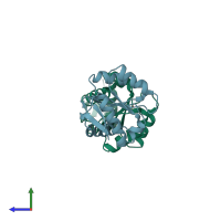 PDB entry 4g0o coloured by chain, side view.
